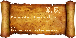 Mecsnober Barnabás névjegykártya